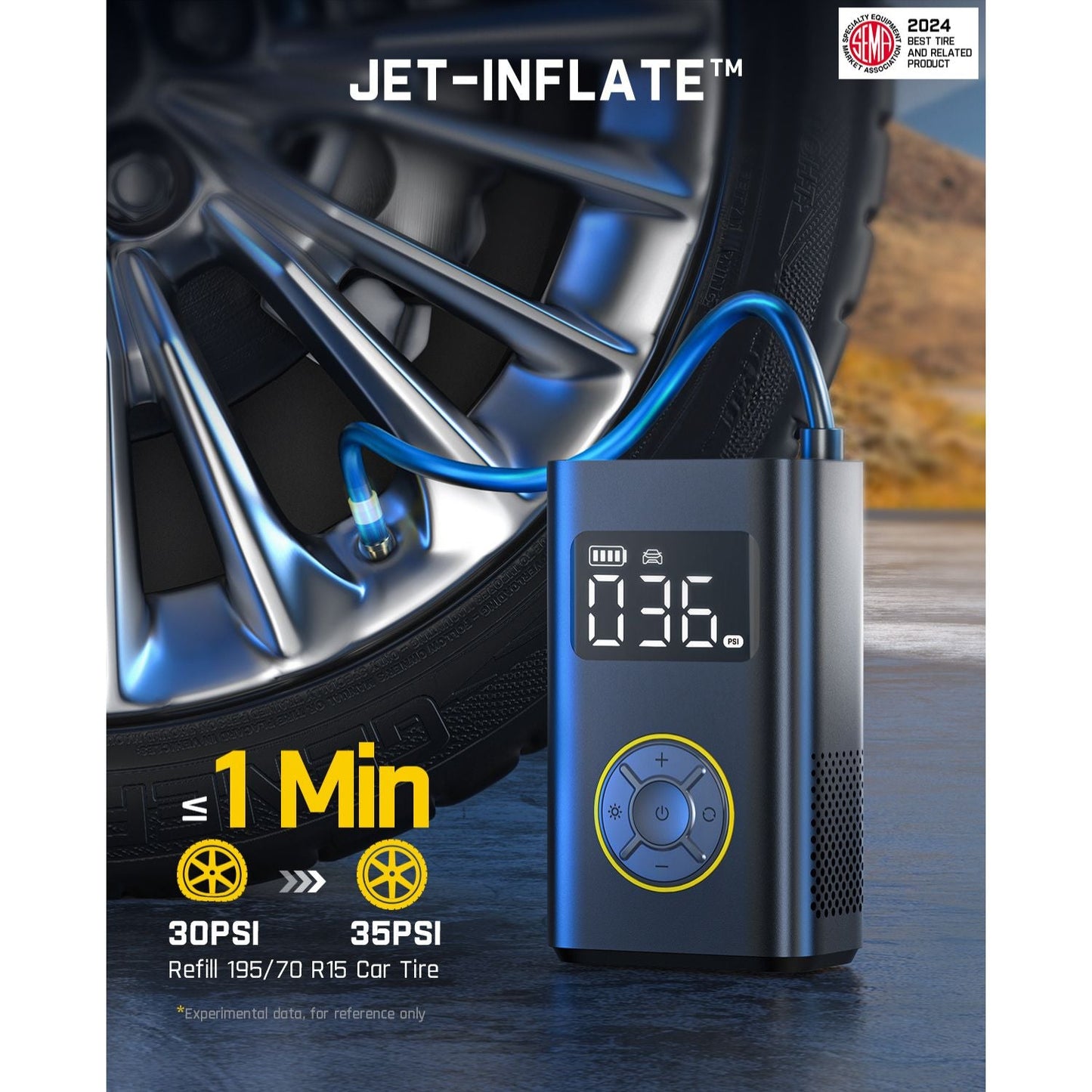 Portable Tire Inflator for Compact Car