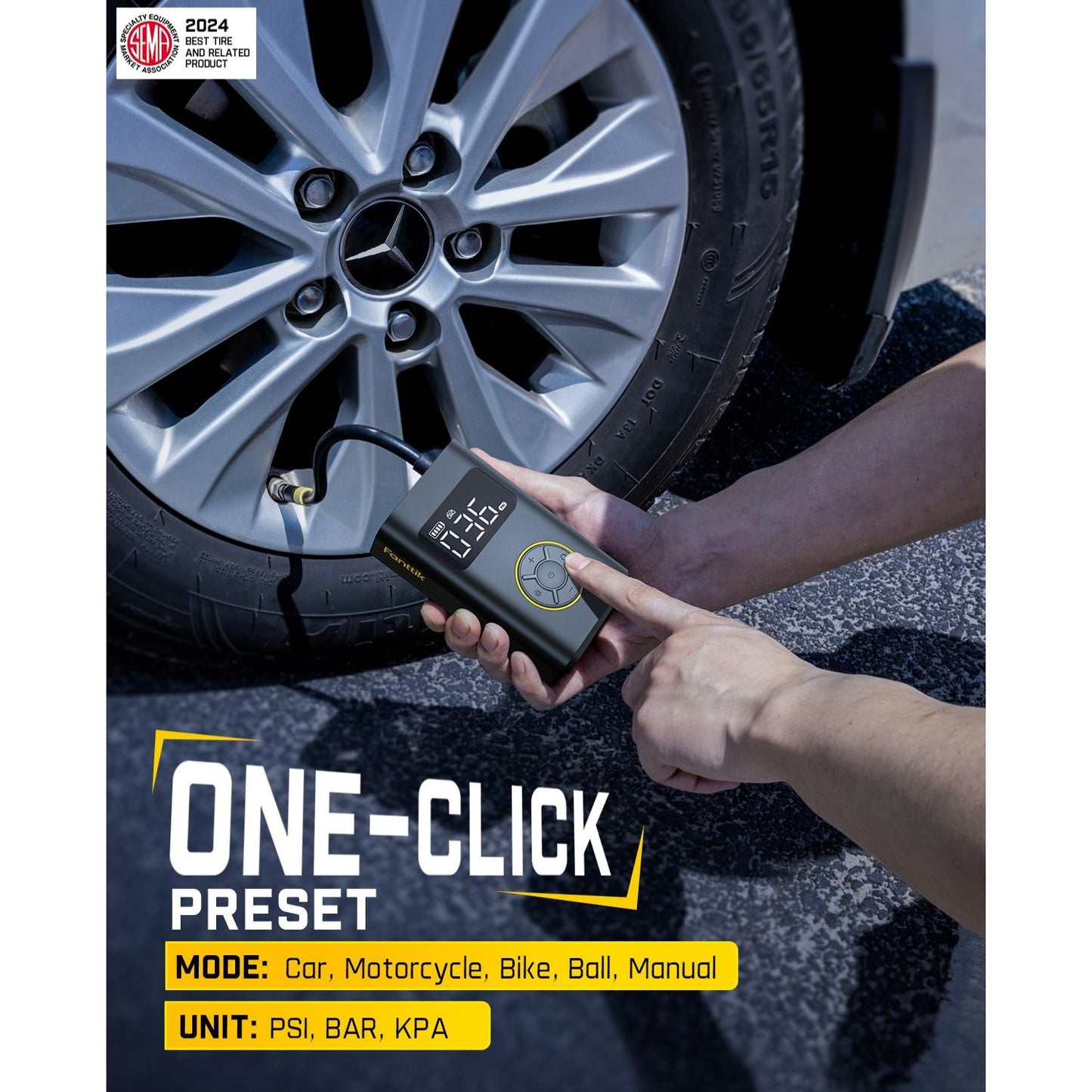 Portable Tire Inflator for Compact Car